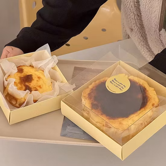 卸売ケーキ包装箱ケーキボックスバルク透明ペット PVC 食品フラワーパーティーギフトラウンド正方形包装製品印刷ボックス付き